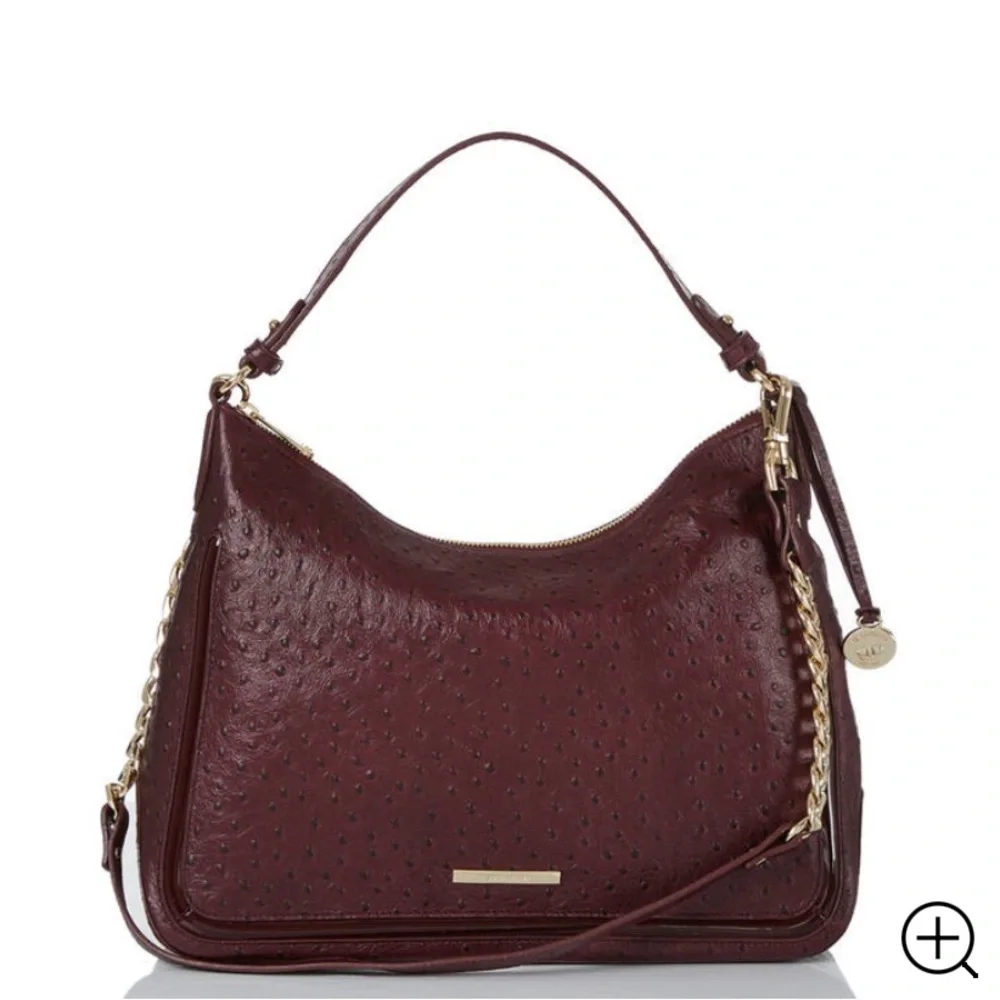Brahmin Heather SHLDR Bag. Sangria Everdeen.Strap Repaired. Dents.